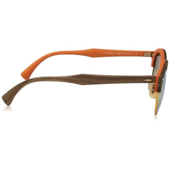 Ray-Ban CLUBROUND WOOD 0RB4246M Gradient Brown/Mirror Pink One Size 51-19-145 - Picture 4 of 7